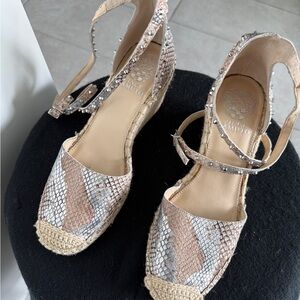 Snakeskin Espadrille Wedge Sandals